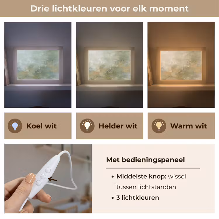 Lightbox - Wandlamp - Abstract - Groen - Beige - Modern - Kunst — 7