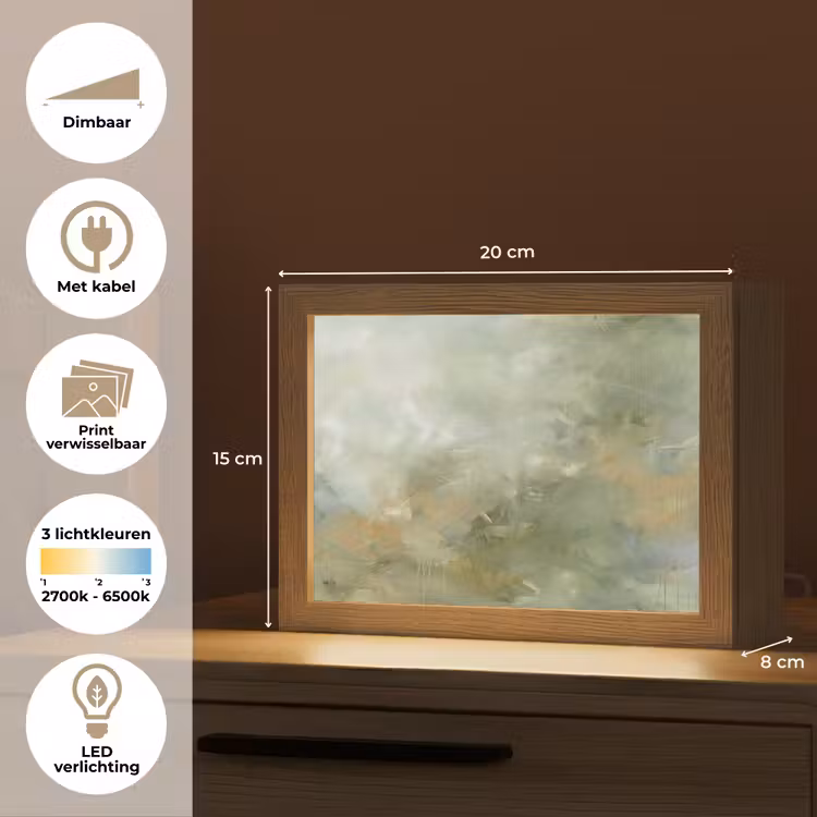 Lightbox - Wandlamp - Abstract - Groen - Beige - Modern - Kunst — 9