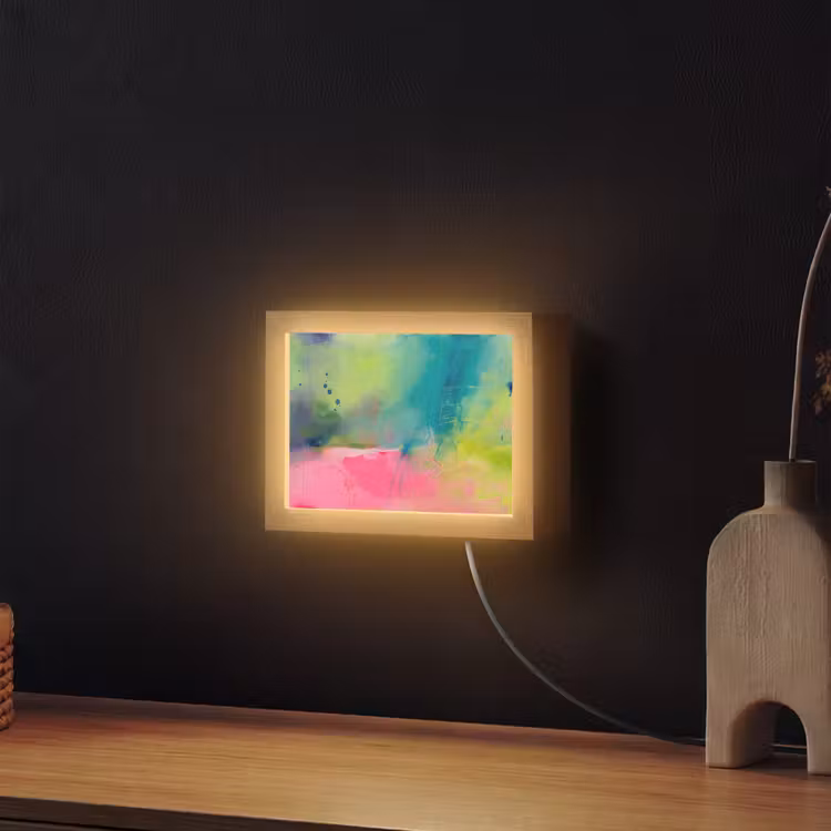 Lightbox - Wandlamp - Abstract - Kleuren - Modern - Groen - Roze — 2
