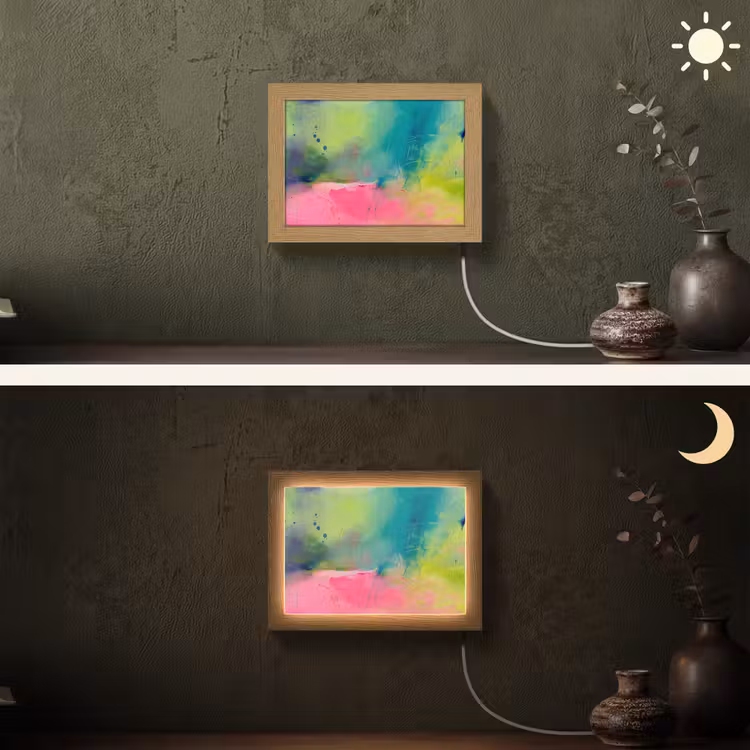 Lightbox - Wandlamp - Abstract - Kleuren - Modern - Groen - Roze — 3