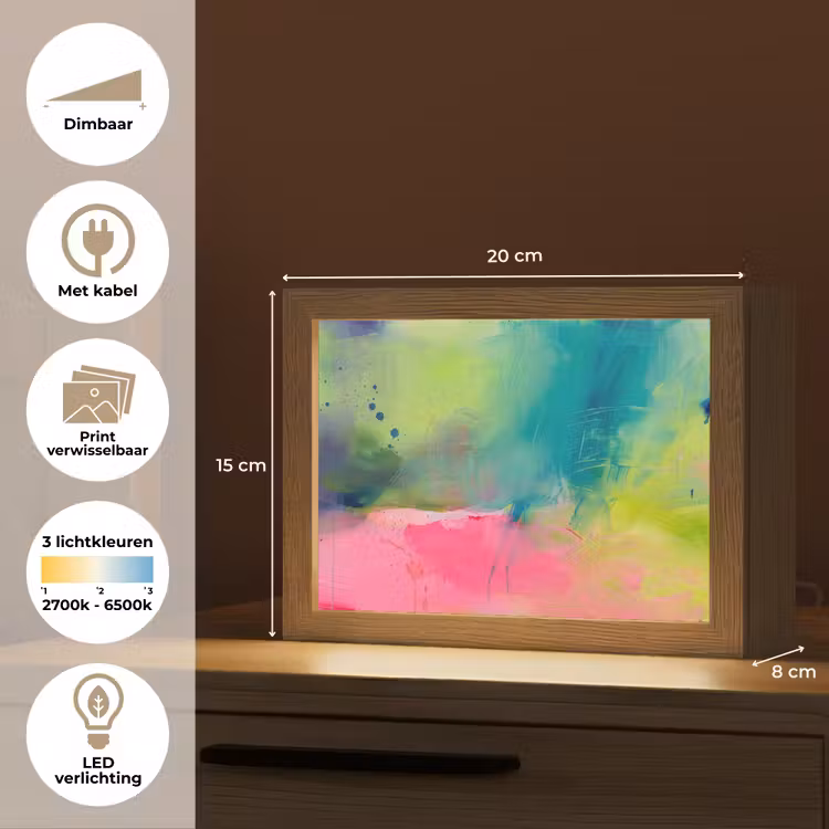 Lightbox - Wandlamp - Abstract - Kleuren - Modern - Groen - Roze — 9