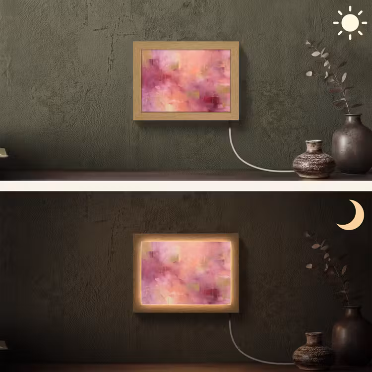 Lightbox - Wandlamp - Abstract - Kleuren - Modern - Roze - Paars — 3