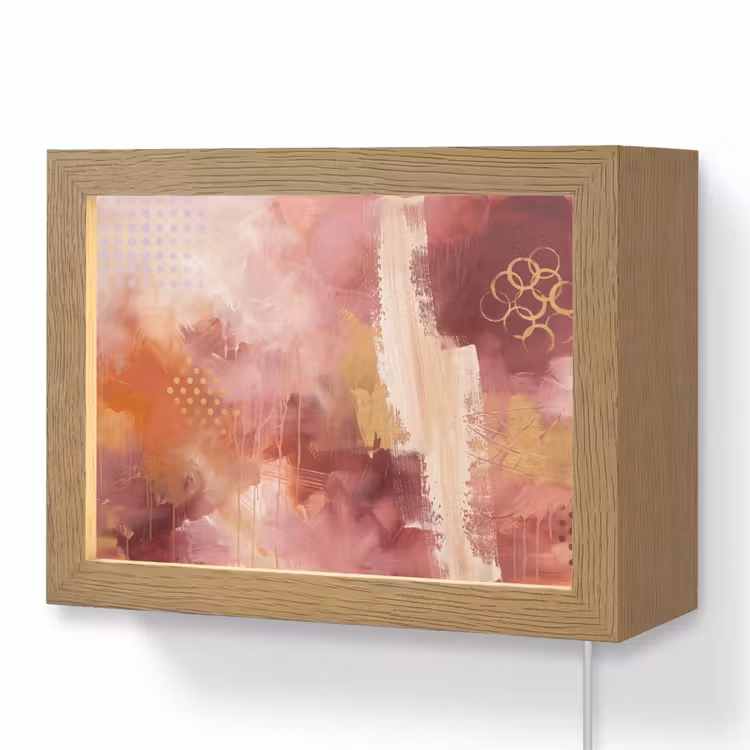 Lightbox - Wandlamp - Abstract - Rood - Goud - Modern - Kunst — 1