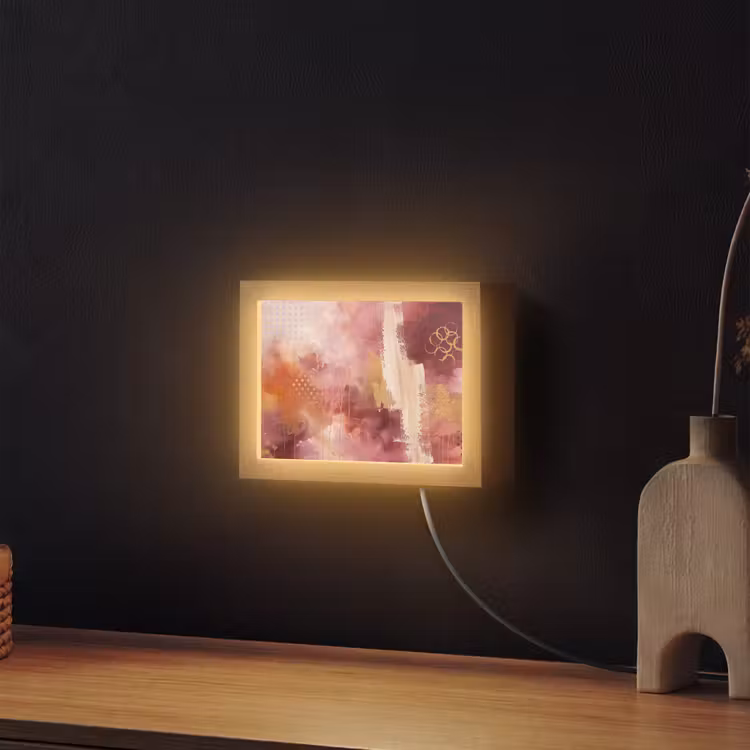 Lightbox - Wandlamp - Abstract - Rood - Goud - Modern - Kunst — 2