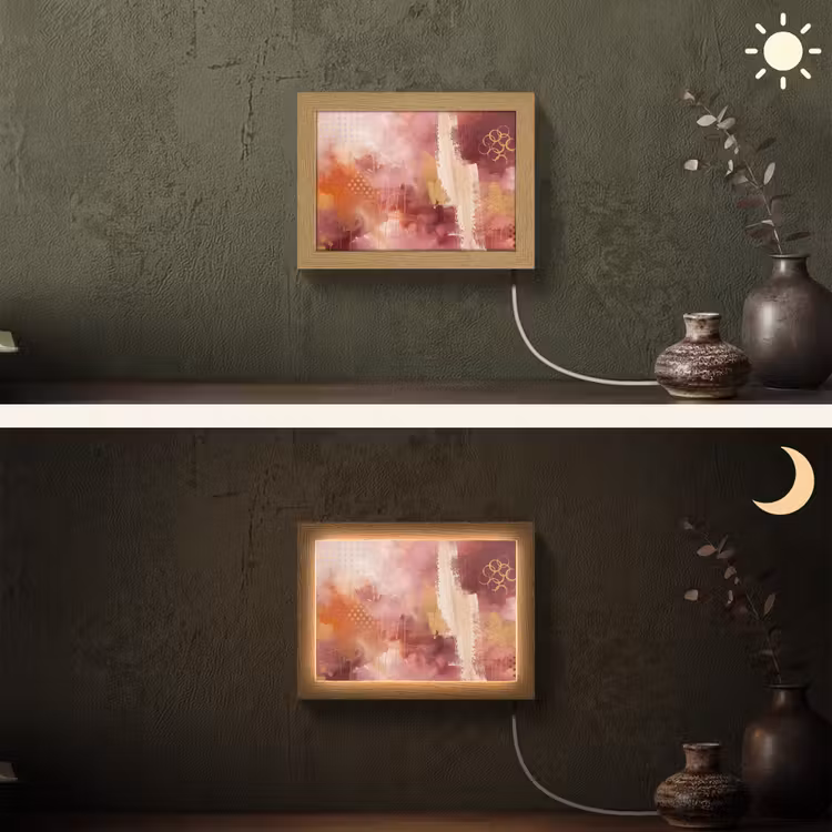Lightbox - Wandlamp - Abstract - Rood - Goud - Modern - Kunst — 3