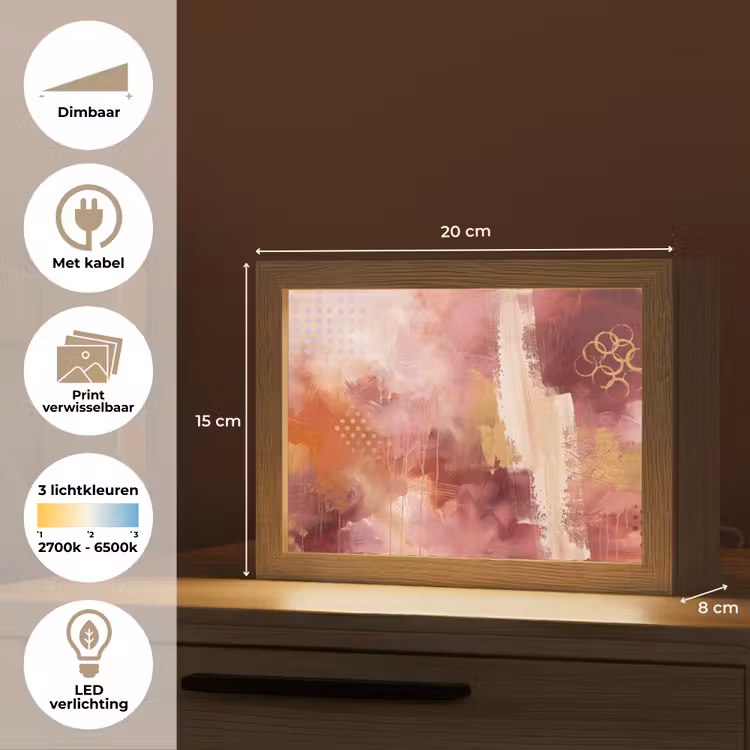 Lightbox - Wandlamp - Abstract - Rood - Goud - Modern - Kunst — 9