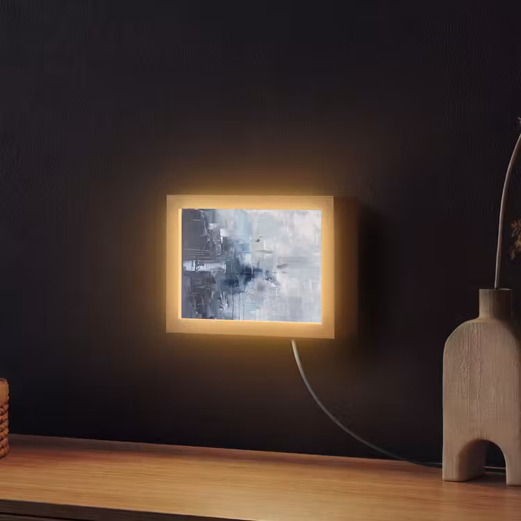 Lightbox - Wandlamp - Abstract - Textuur - Kunst - Modern - Blauw — 2