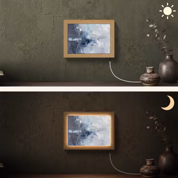 Lightbox - Wandlamp - Abstract - Textuur - Kunst - Modern - Blauw — 3