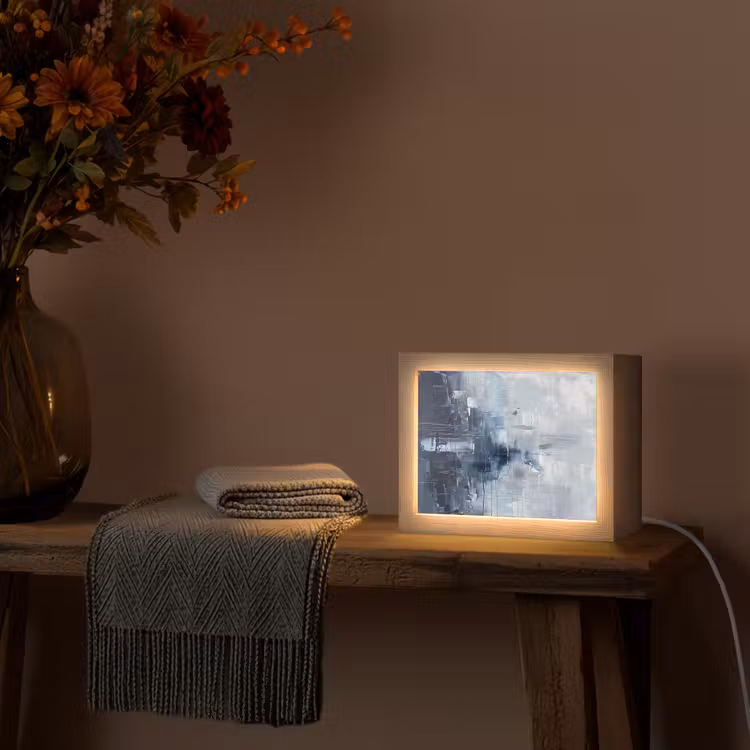 Lightbox - Wandlamp - Abstract - Textuur - Kunst - Modern - Blauw — 5