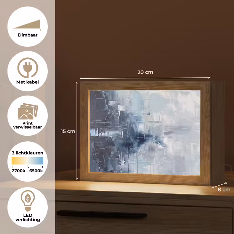 Lightbox - Wandlamp - Abstract - Textuur - Kunst - Modern - Blauw — 9