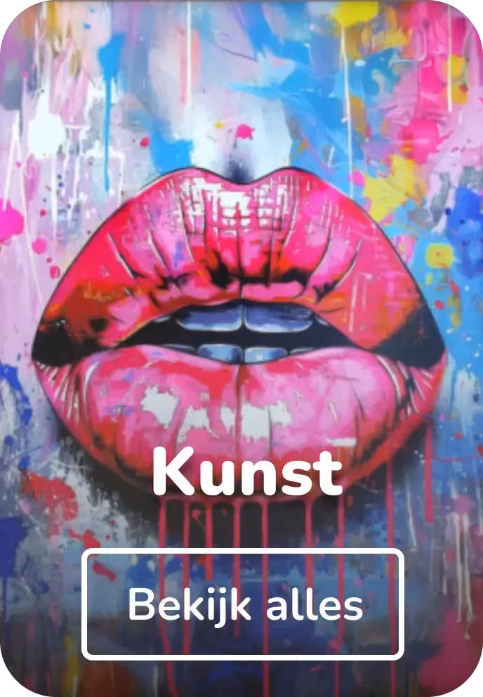 Kunst canvas schilderij met popart lippen