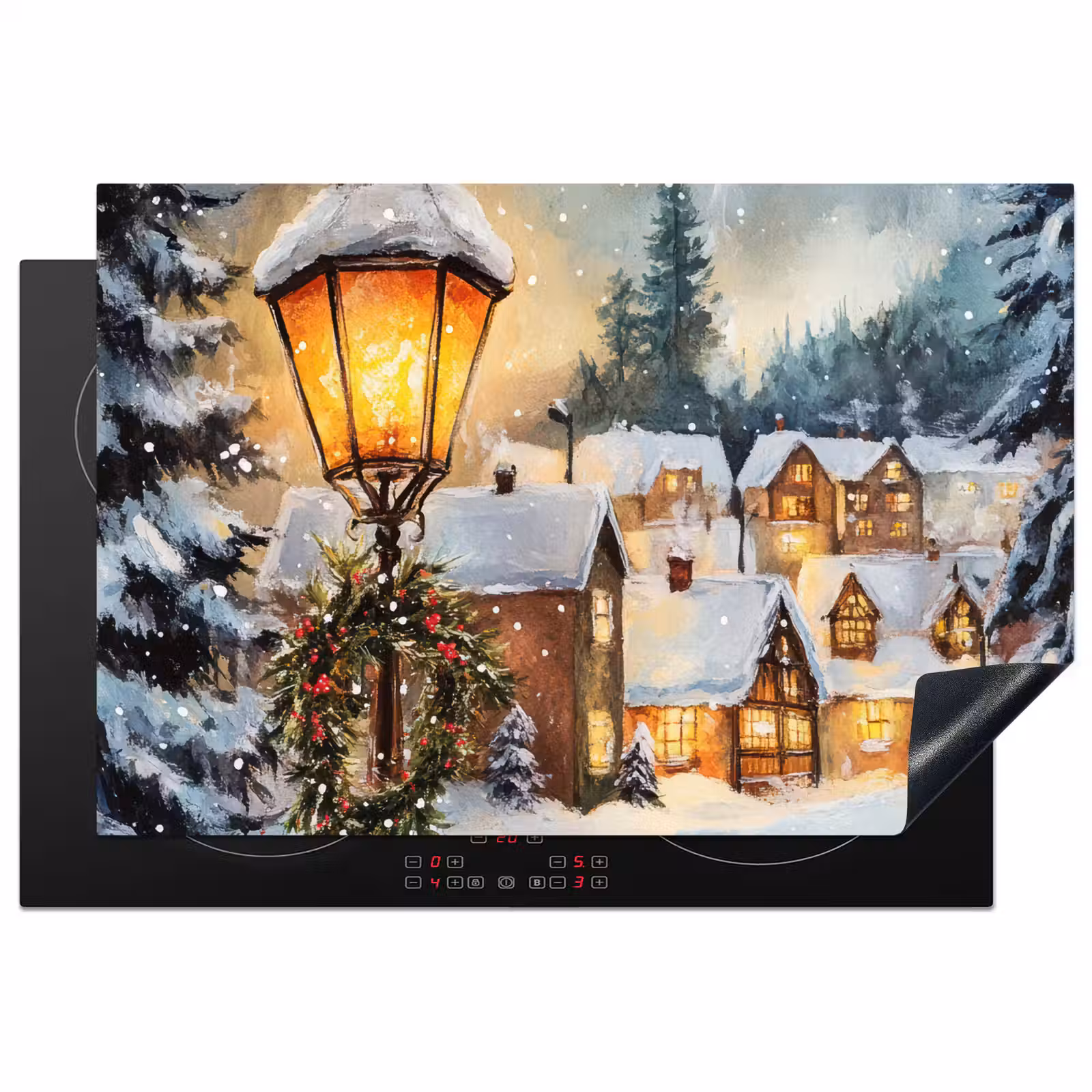 Inductie beschermer - Kerstdorp - Huizen - Sneeuw - Kerst — 1