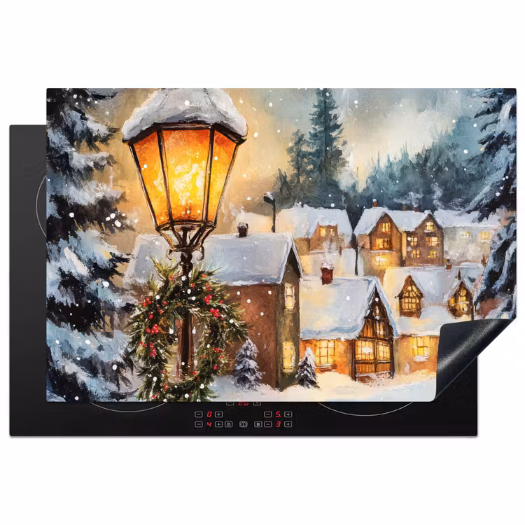 Inductie beschermer - Kerstdorp - Huizen - Sneeuw - Kerst — 1