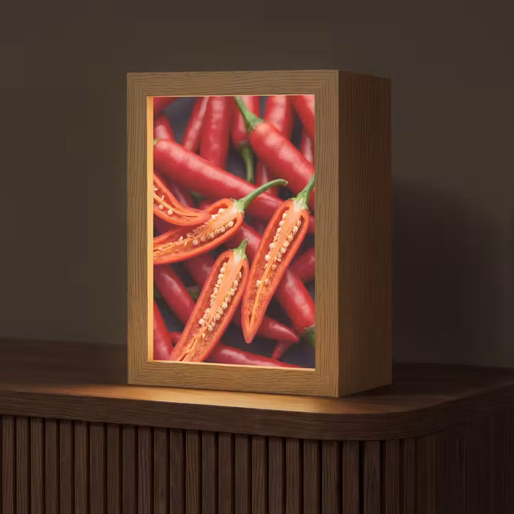 Gepersonaliseerde Lightbox - Chilipeper - Open - Rood — 1