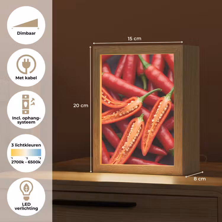Gepersonaliseerde Lightbox - Chilipeper - Open - Rood — 7