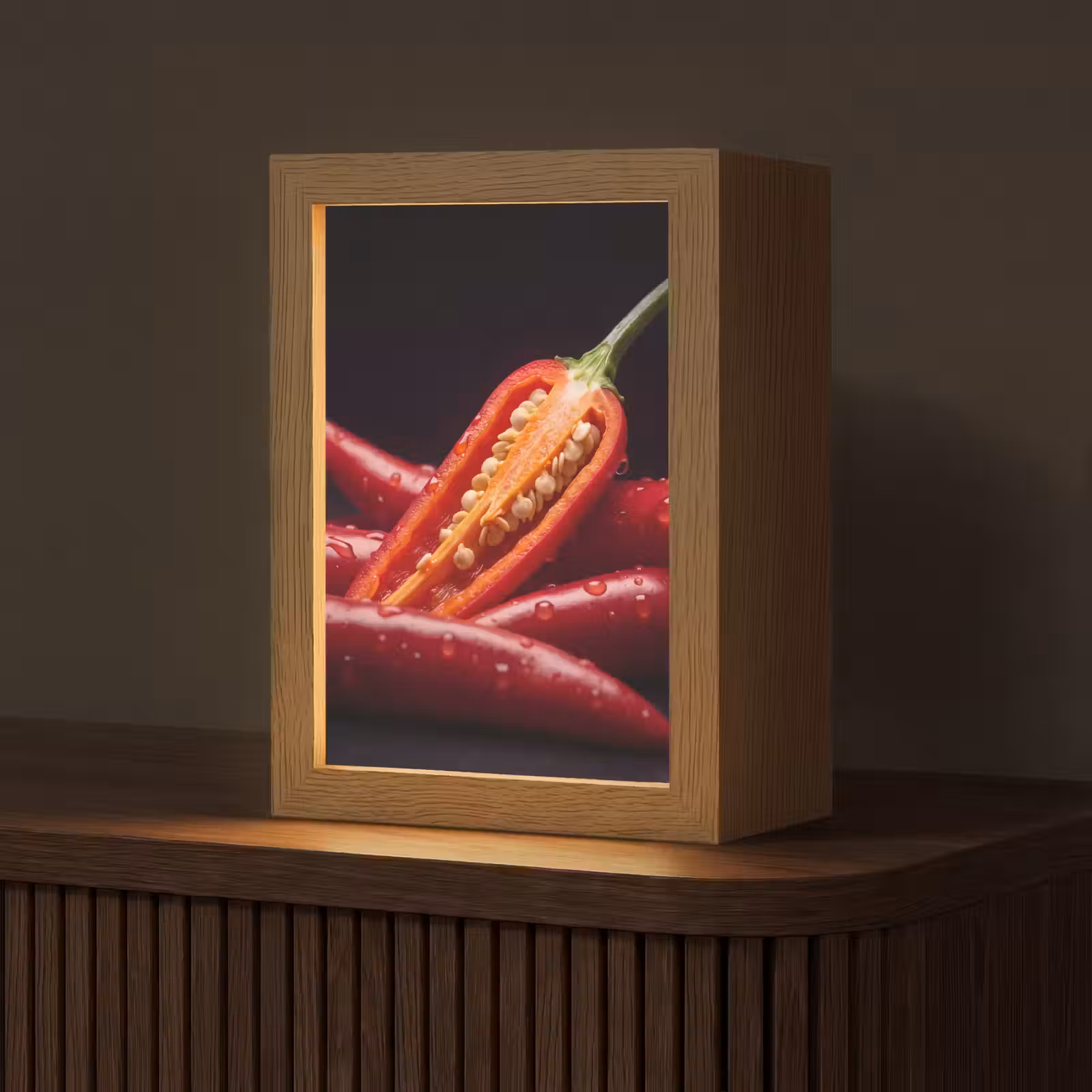Gepersonaliseerde Lightbox - Chilipeper - Rood - Eten — 1