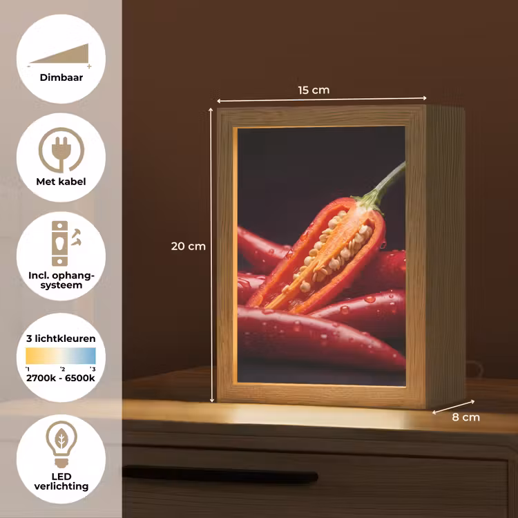 Gepersonaliseerde Lightbox - Chilipeper - Rood - Eten — 7