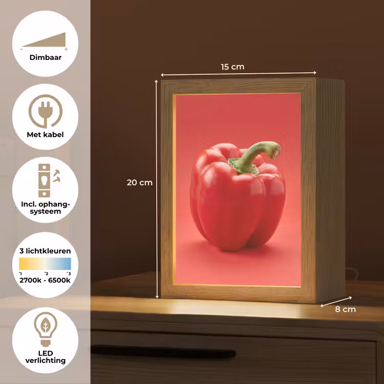Gepersonaliseerde Lightbox - Eten - Paprika - Rood — 7