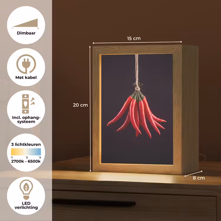 Gepersonaliseerde Lightbox - Rode peper - Eten — 7