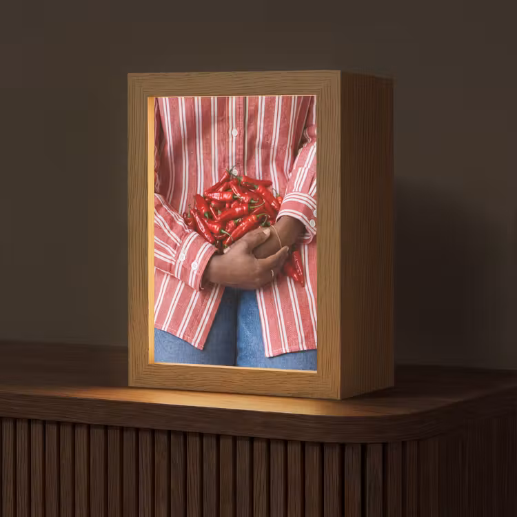 Gepersonaliseerde Lightbox - Chilipepers - Rood - Handen — 1