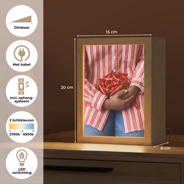 Gepersonaliseerde Lightbox - Chilipepers - Rood - Handen — 7