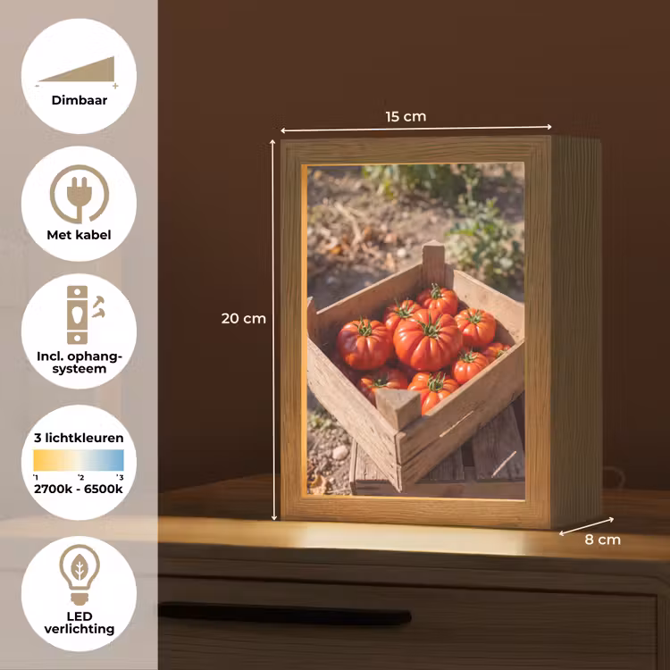 Gepersonaliseerde Lightbox - Tomaat - Houten - Kist — 7