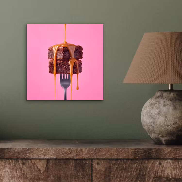Aluminium schilderij - Brownie - Karamel - Eten — 3