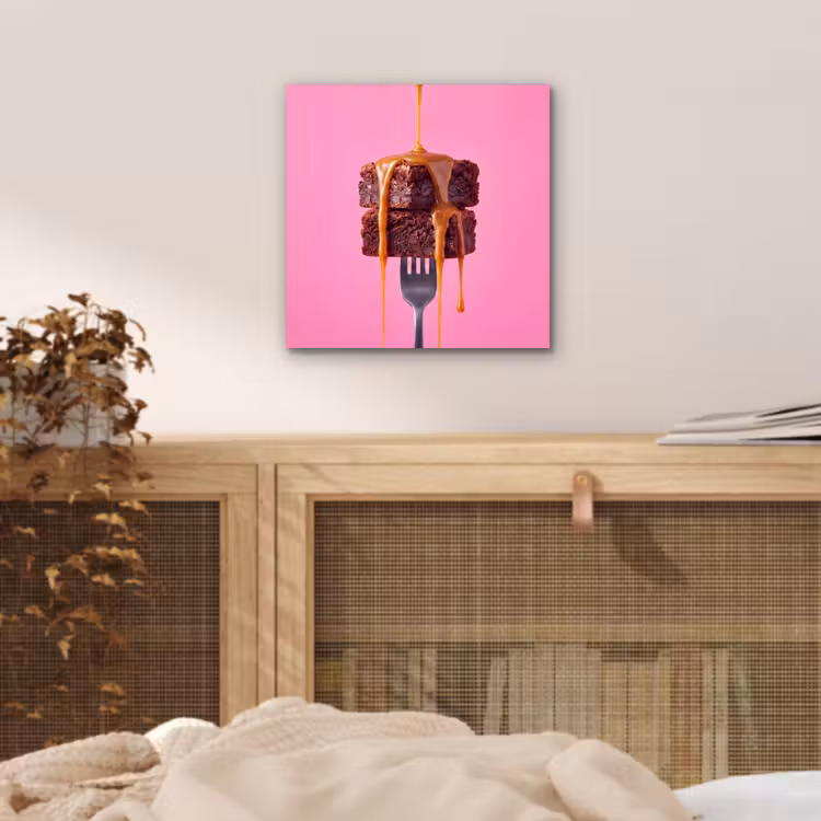 Aluminium schilderij - Brownie - Karamel - Eten — 4