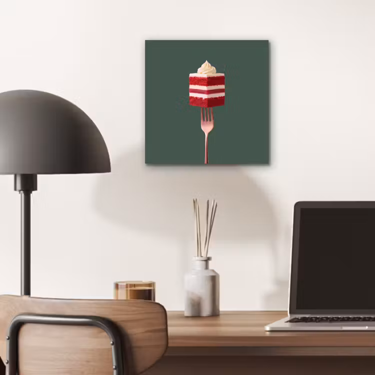 Aluminium schilderij - Cake - Vork - Rood — 6