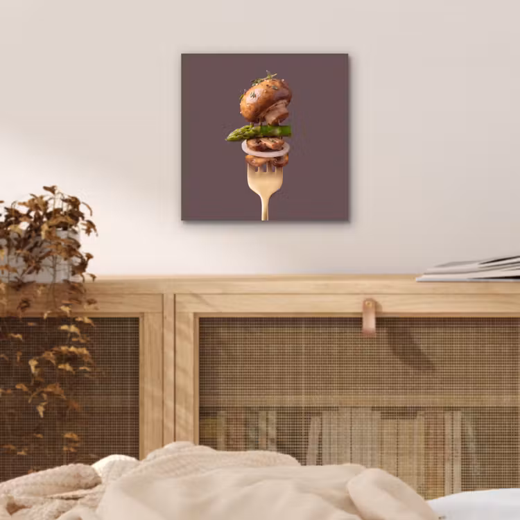 Aluminium schilderij - Eten - Gestapeld - Vork — 4
