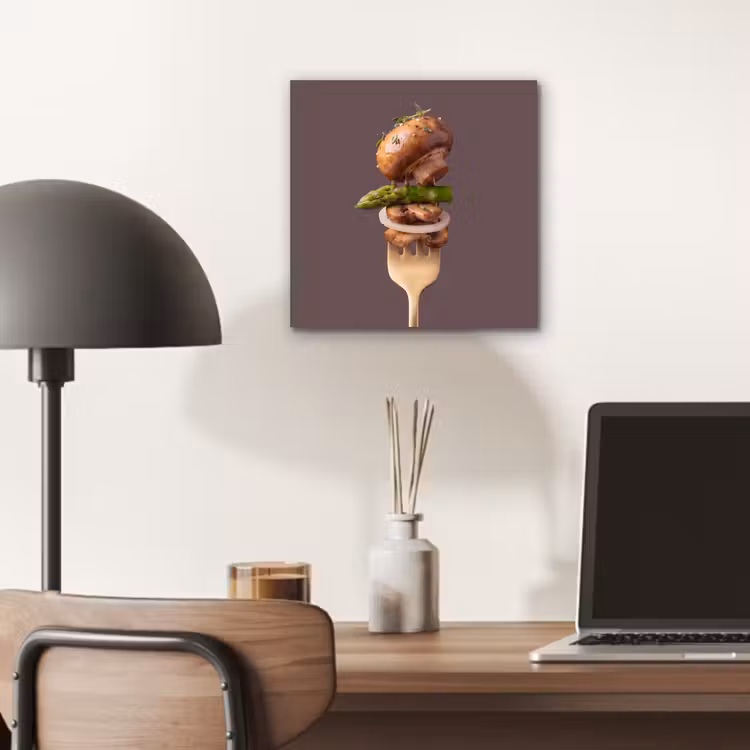 Aluminium schilderij - Eten - Gestapeld - Vork — 6