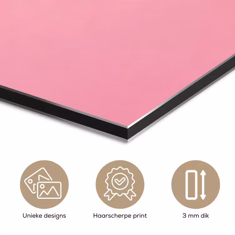 Aluminium schilderij - Eten - Vork - Roze — 7