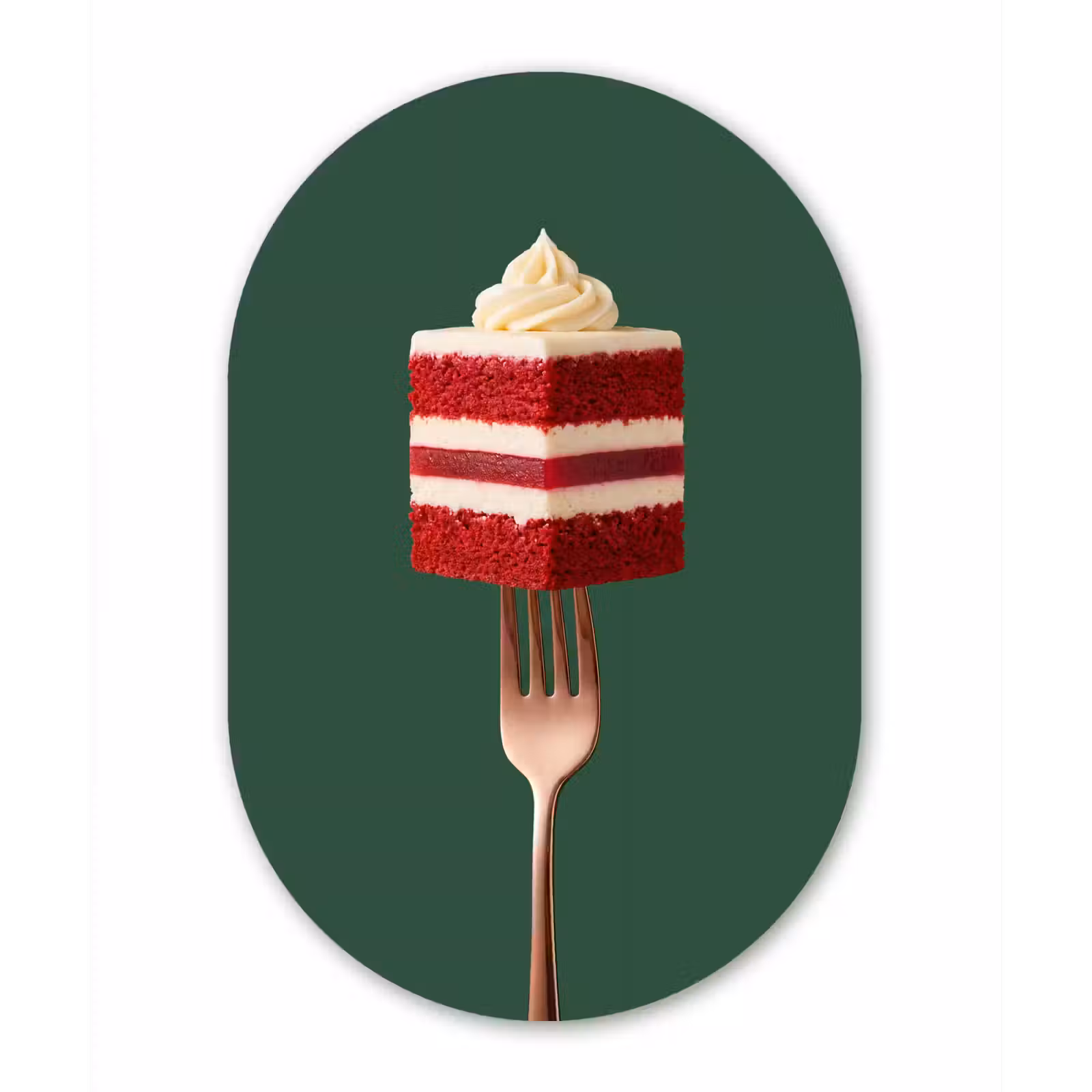Muurovaal aluminium - Cake - Vork - Rood — 1