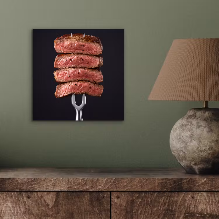 Aluminium schilderij - Eten - Rosé - Vork — 3