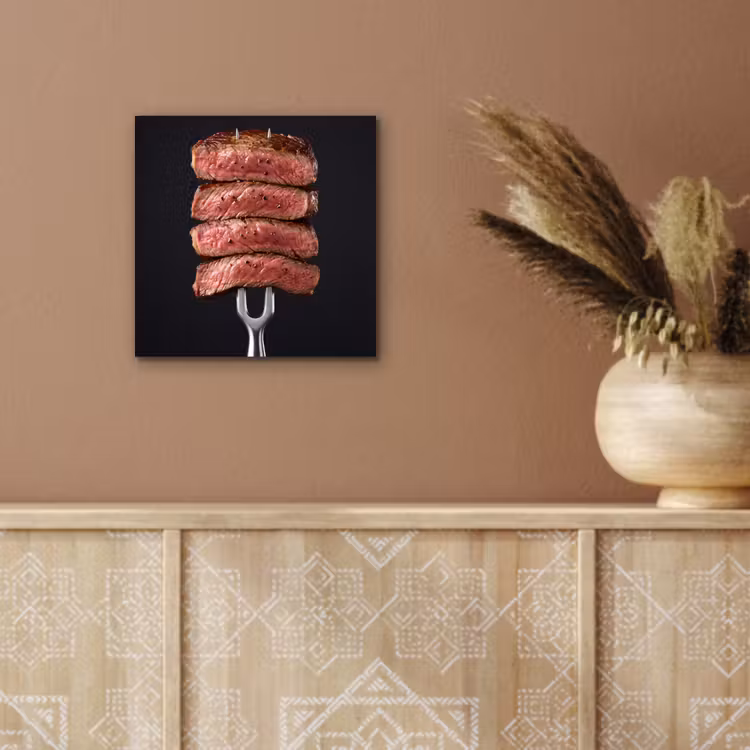 Aluminium schilderij - Eten - Rosé - Vork — 5