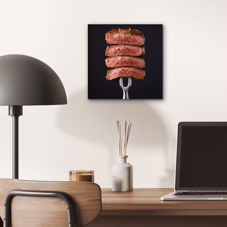 Aluminium schilderij - Eten - Rosé - Vork — 6