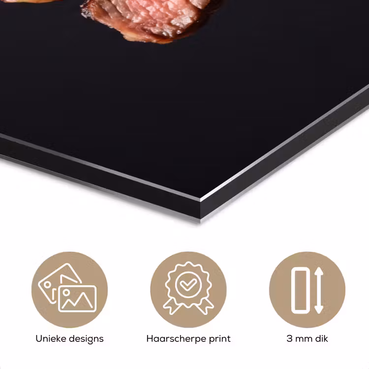 Aluminium schilderij - Eten - Rosé - Vork — 7