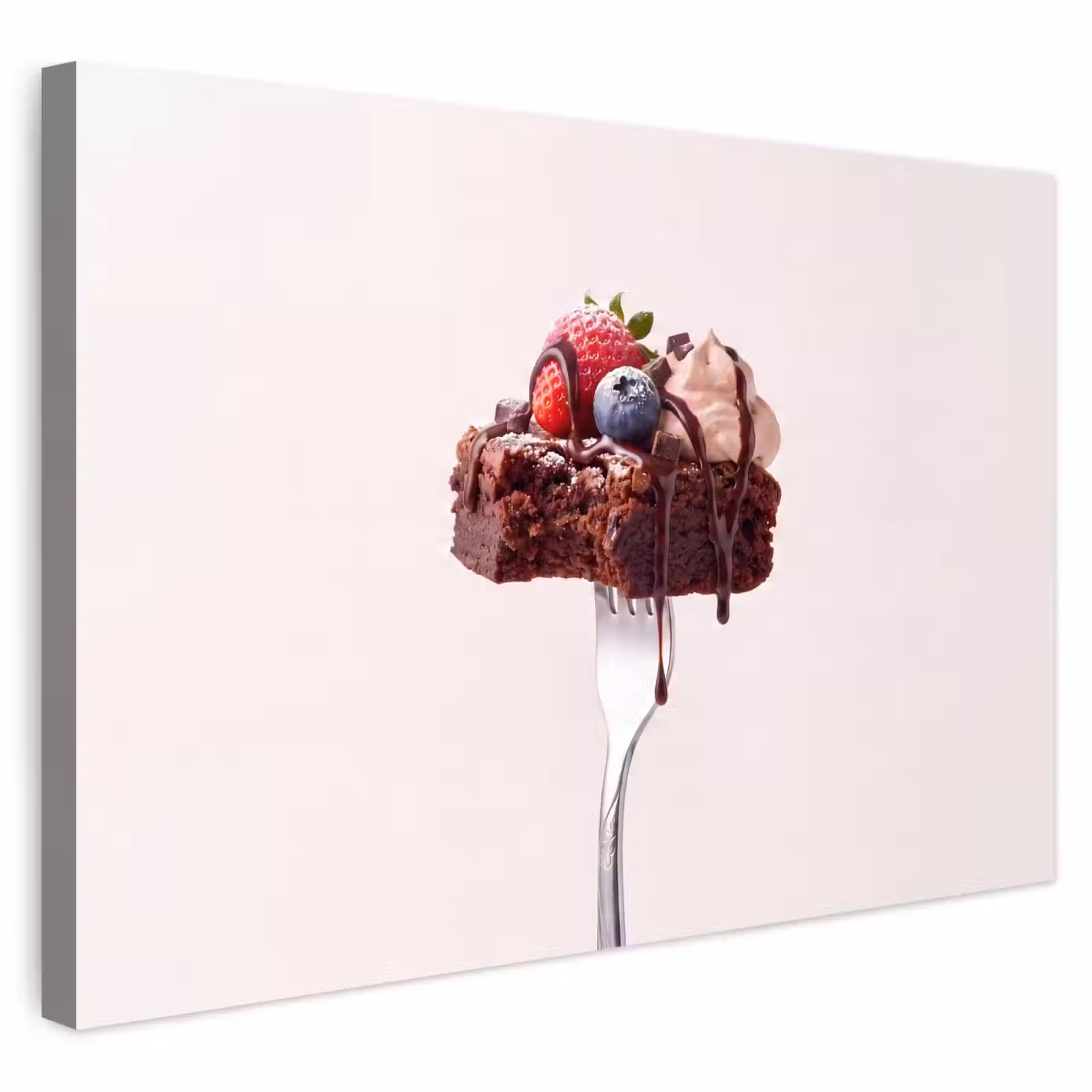 Buiten canvas - Vork - brownie - aardbei — 1