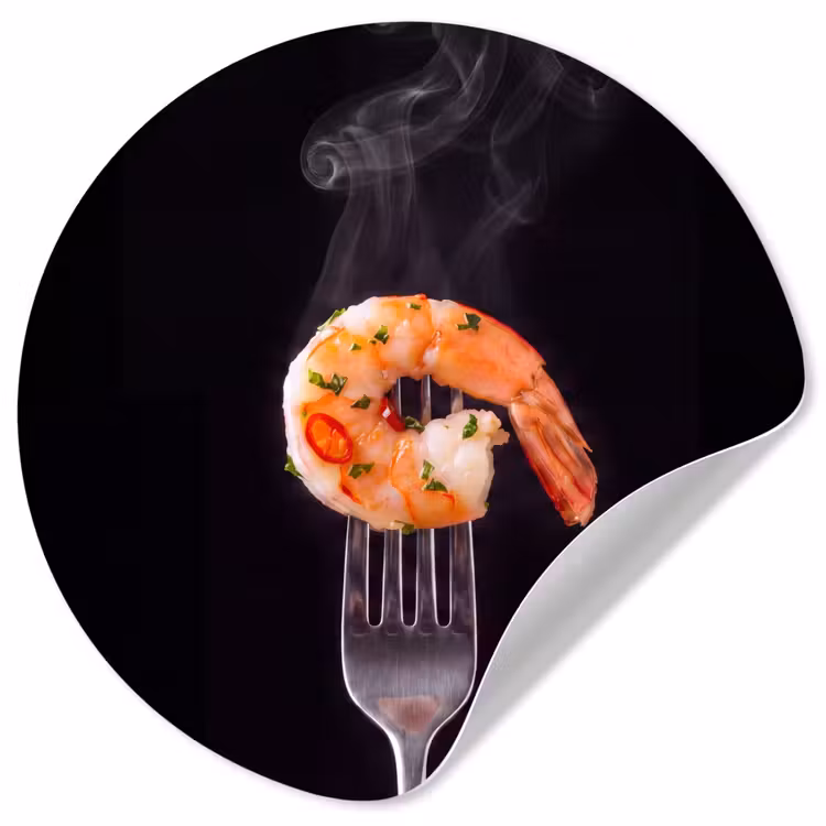 Behangcirkel - Eten - Garnaal - Vork — 1