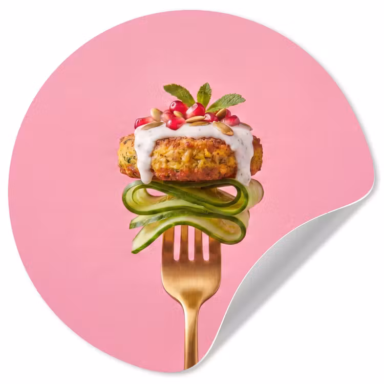 Behangcirkel - Eten - Vork - Roze — 1