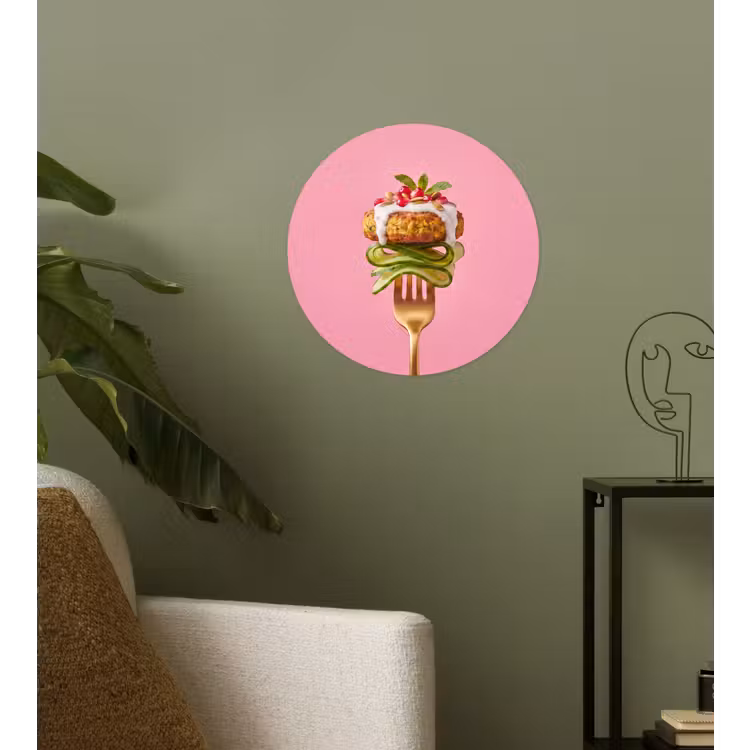 Behangcirkel - Eten - Vork - Roze — 3