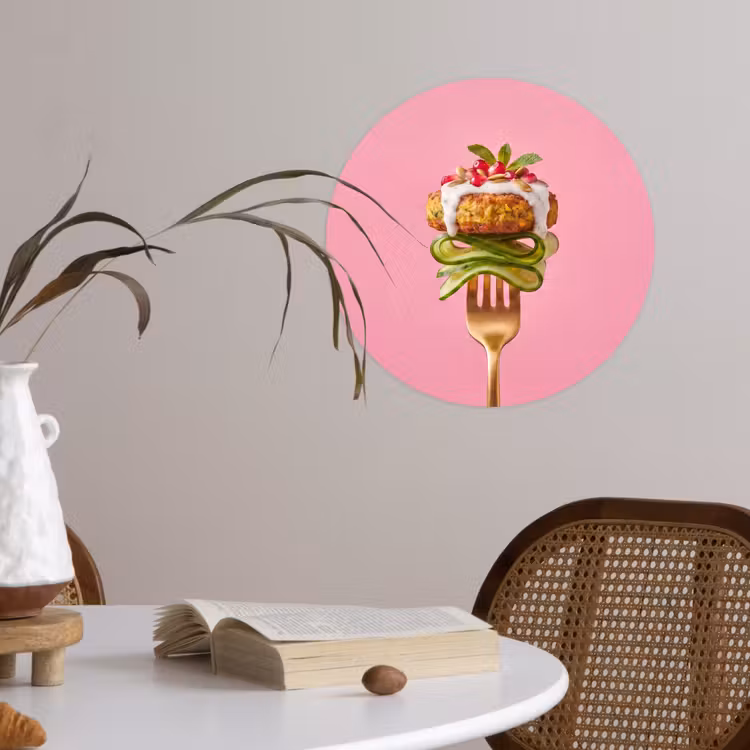 Behangcirkel - Eten - Vork - Roze — 4