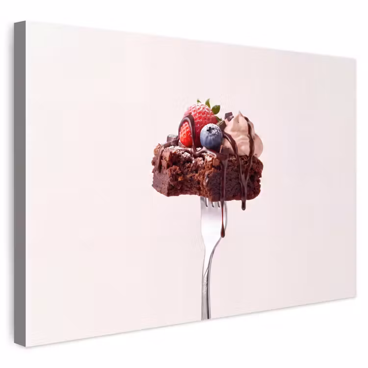 Buiten canvas - Vork - brownie - aardbei — 1