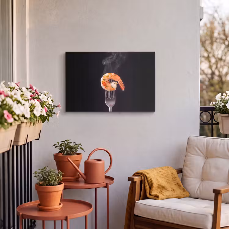 Buiten canvas - Eten - Garnaal - Vork — 3