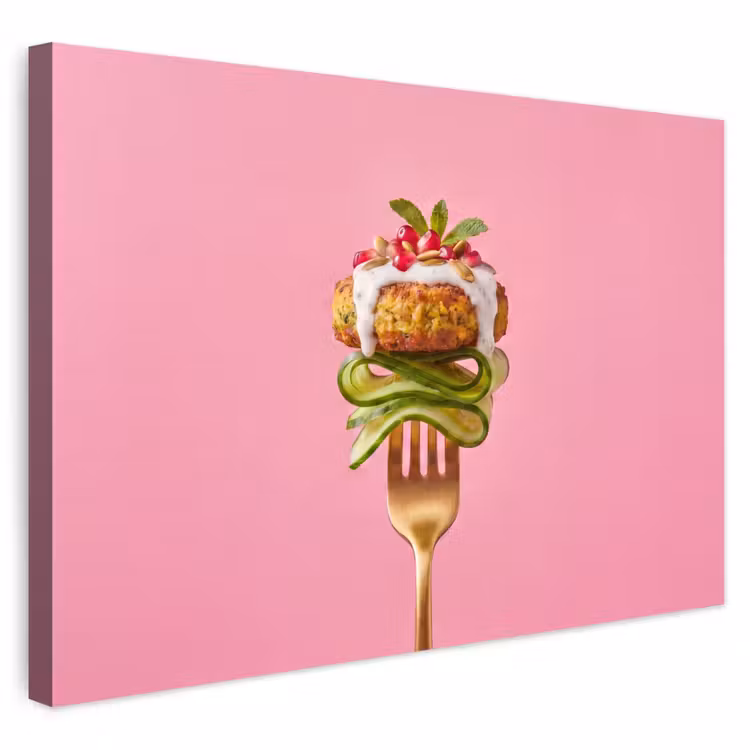 Buiten canvas - Eten - Vork - Roze — 1