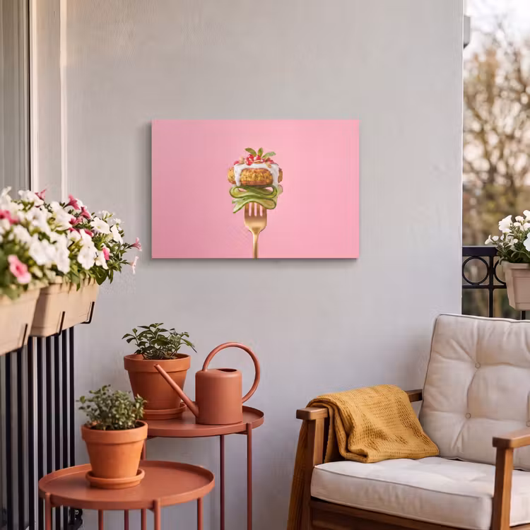 Buiten canvas - Eten - Vork - Roze — 3