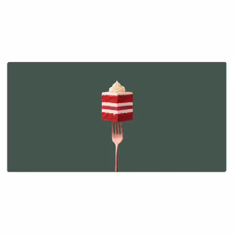 Bureau onderlegger - Cake - Vork - Rood — 2
