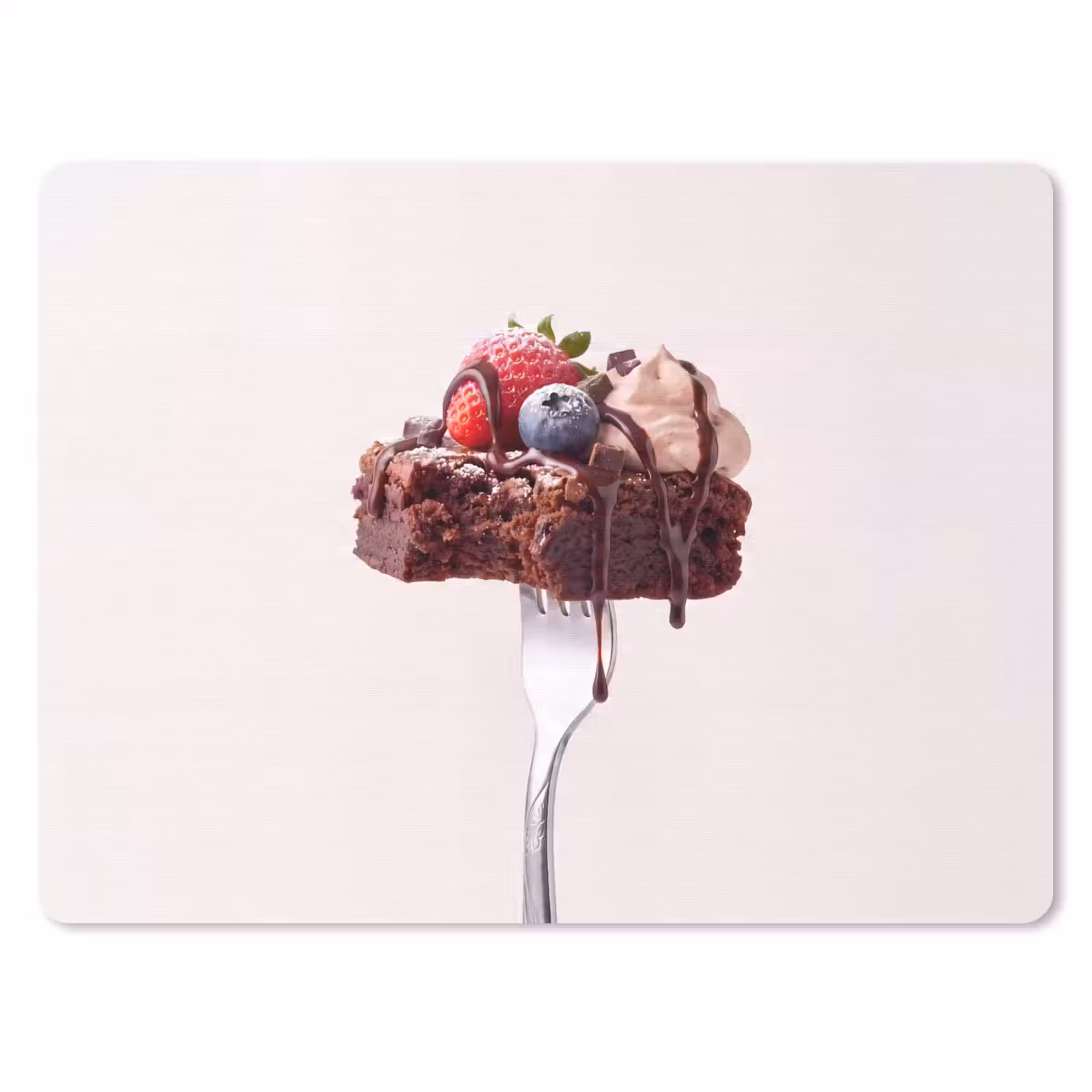 Muismat - Vork - brownie - aardbei — 1