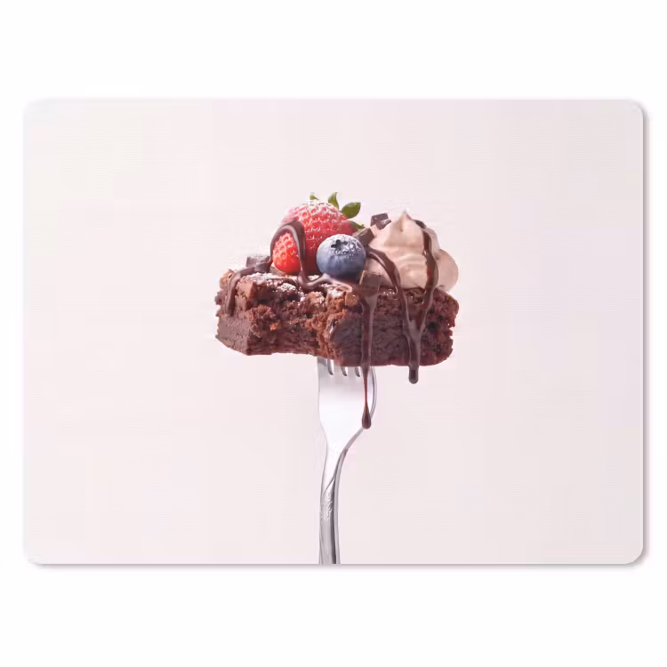 Muismat - Vork - brownie - aardbei — 1