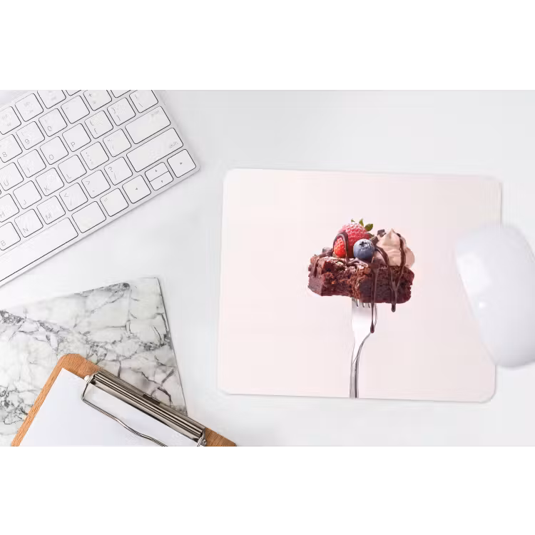 Muismat - Vork - brownie - aardbei — 2